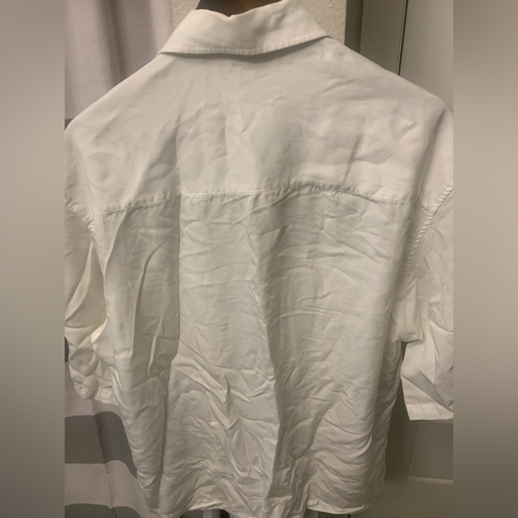 BERSHKA Men’s Oversized White Double Pocket Button Street Urban Shirt 40 Large L - Picture 10 of 10